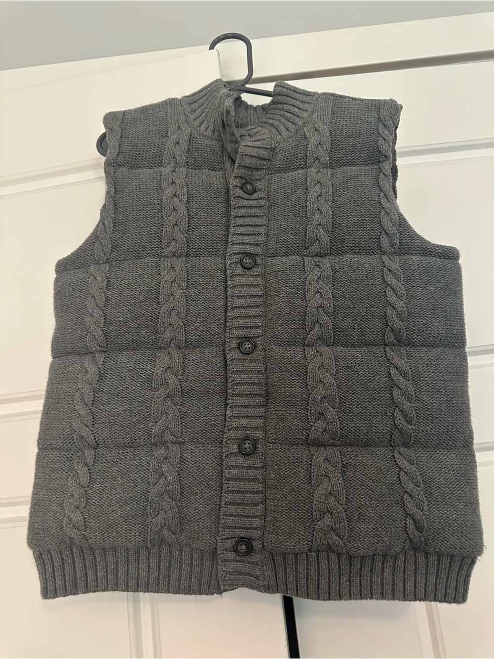 Janie and Jack Gray Cable-Knit Button Vest